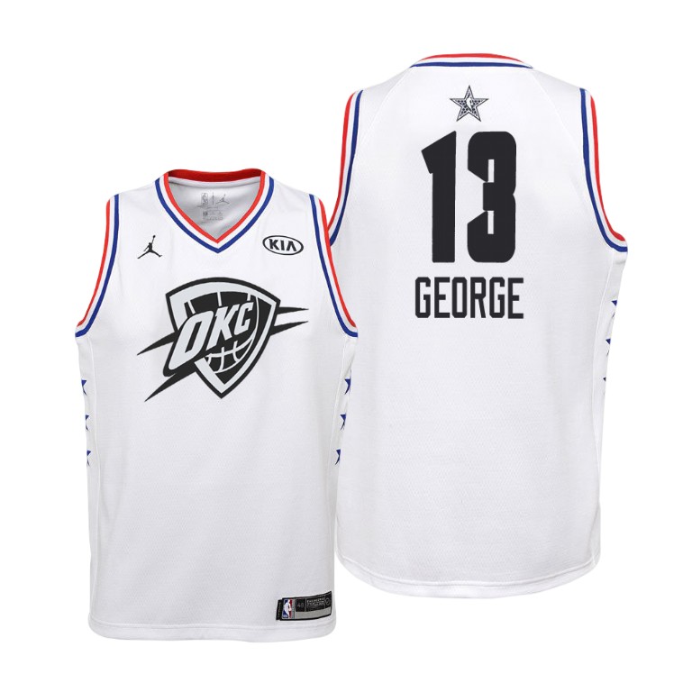 YOUTH Oklahoma City Thunder #13 Paul George 2019 All-Star White Jersey YOUTH Oklahoma City Thunder #13 Paul George 2019 All-Star White Jersey