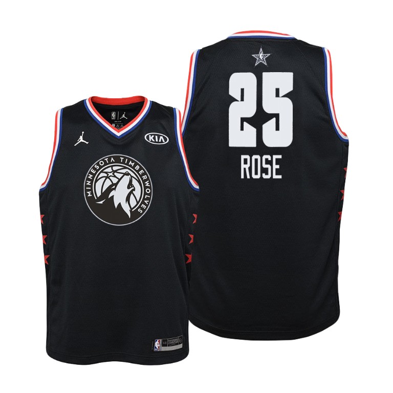 YOUTH Minnesota Timberwolves #25 Derrick Rose 2019 All-Star Black Jersey