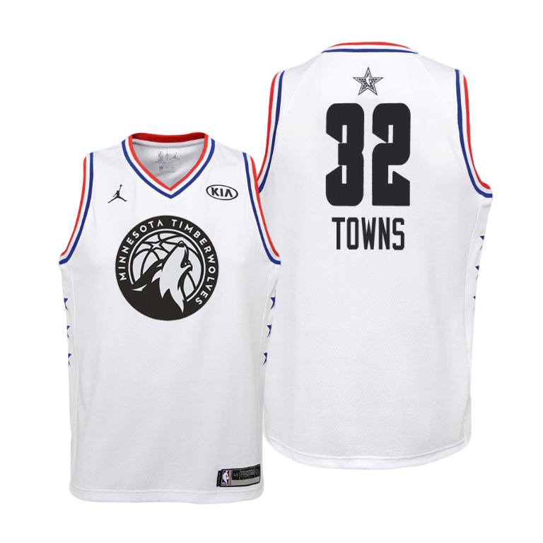 YOUTH Minnesota Timberwolves #32 Karl-Anthony Towns 2019 All-Star White Jersey YOUTH Minnesota Timberwolves #32 Karl-Anthony Towns 2019 All-Star White Jersey