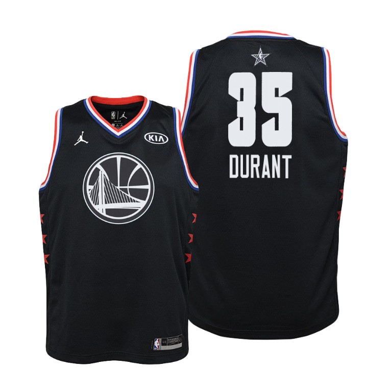 YOUTH Golden State Warriors #35 Kevin Durant 2019 All-Star Black Jersey
