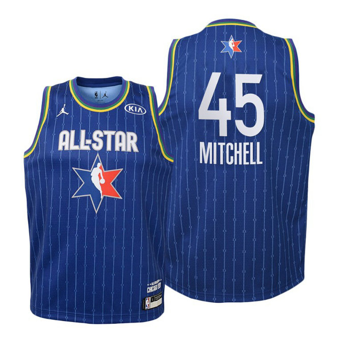 YOUTH #45 Donovan Mitchell Blue 2020 NBA All-Star Game Jazz Jersey YOUTH #45 Donovan Mitchell Blue 2020 NBA All-Star Game Jazz Jersey