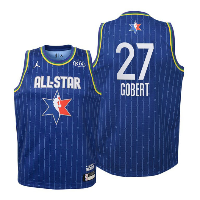 YOUTH #27 Rudy Gobert Blue 2020 NBA All-Star Game Jazz Jersey