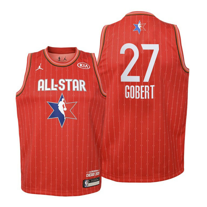 YOUTH #27 Rudy Gobert Red 2020 NBA All-Star Game Jazz Jersey