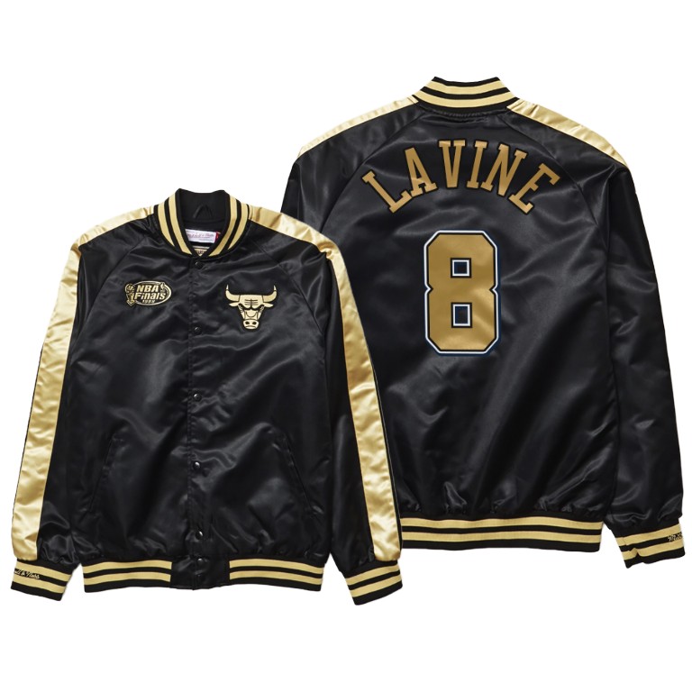 Zach LaVine Bulls 1998 NBA Finals Black Gold Jacket