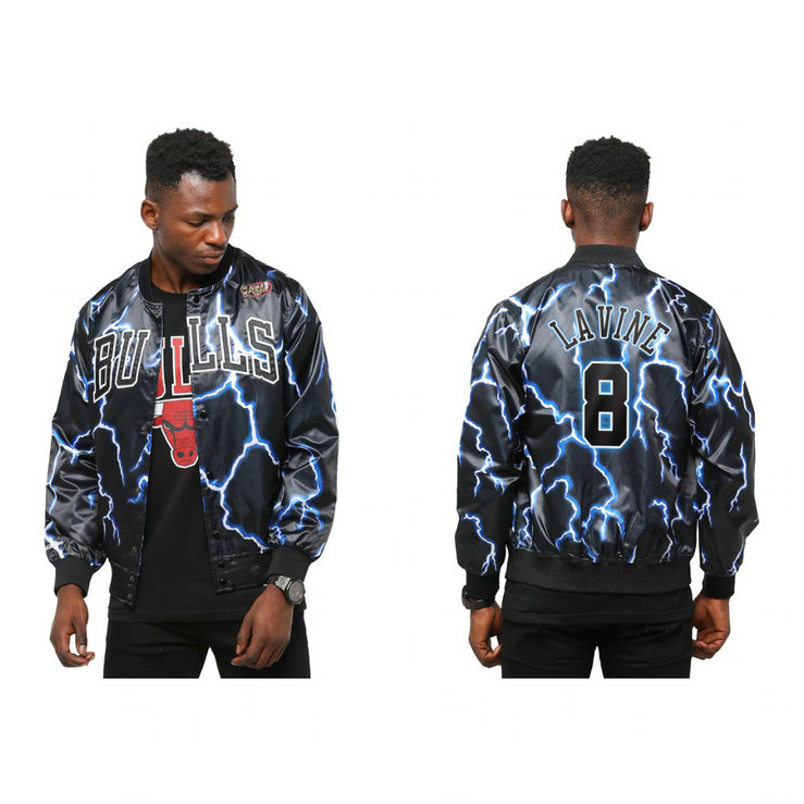 Zach LaVine 2020 Bulls Throwback Lightning HWC Limited Black Jacket