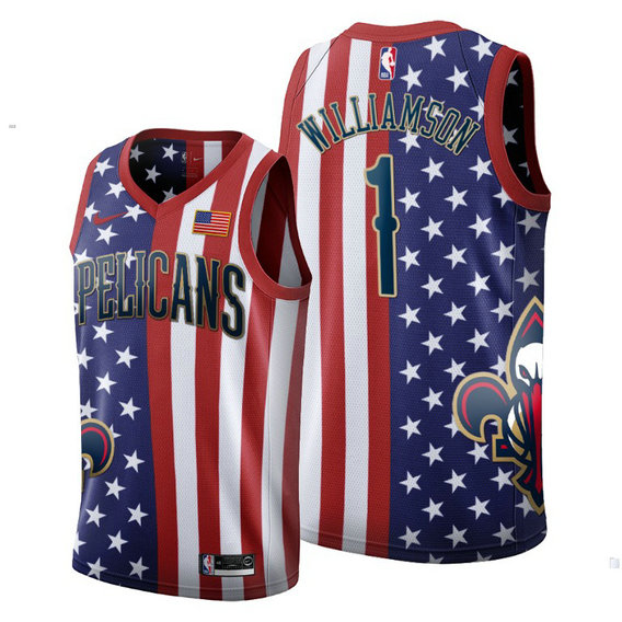 2019 Draft New Orleans Pelicans Zion Williamson Independence Day Jersey 2019 Draft New Orleans Pelicans Zion Williamson Independence Day Jersey
