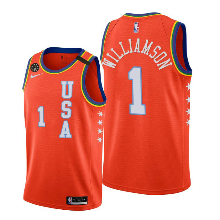 Zion Williamson USA Team 2020 NBA Rising Star Jersey New Orleans Pelicans #1 Red Zion Williamson USA Team 2020 NBA Rising Star Jersey New Orleans Pelicans #1 Red