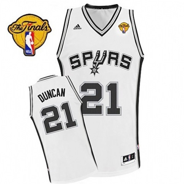 Tim Duncan 2014 NBA Finals San Antonio Spurs #21 White Swingman Jersey