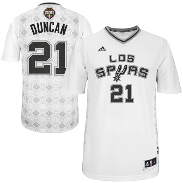 Tim Duncan San Antonio Spurs #21 2014 Noches Enebea Swingman White Jersey