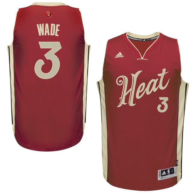 NBA 2015-16 Season Miami Heat #3 Dwyane Wade Christmas Day Wine Jersey NBA 2015-16 Season Miami Heat #3 Dwyane Wade Christmas Day Wine Jersey