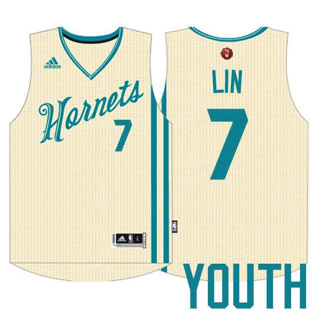 Youth 2015 Christmas Charlotte Hornets #7 Jeremy Lin Cream Jersey Youth 2015 Christmas Charlotte Hornets #7 Jeremy Lin Cream Jersey