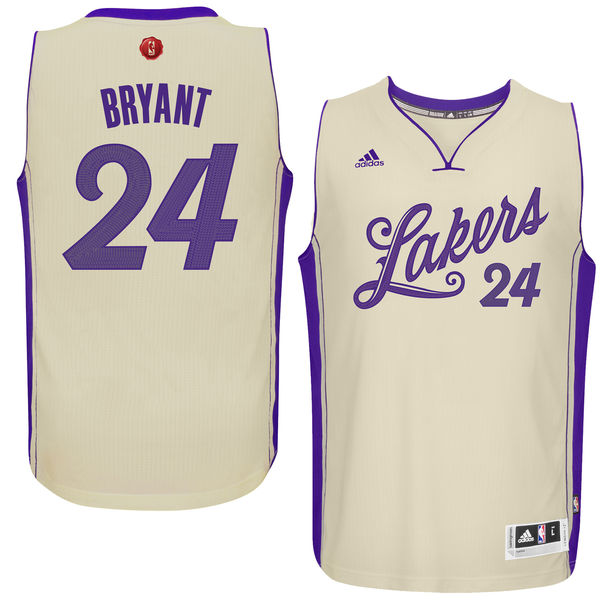 NBA 2015-16 Season Los Angeles Lakers #24 Kobe Bryant Christmas Day Cream White Jersey NBA 2015-16 Season Los Angeles Lakers #24 Kobe Bryant Christmas Day Cream White Jersey