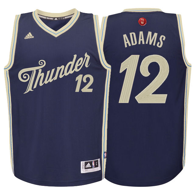 NBA 2015-16 Season Oklahoma City Thunder #12 Steven Adams Christmas Navy Jersey