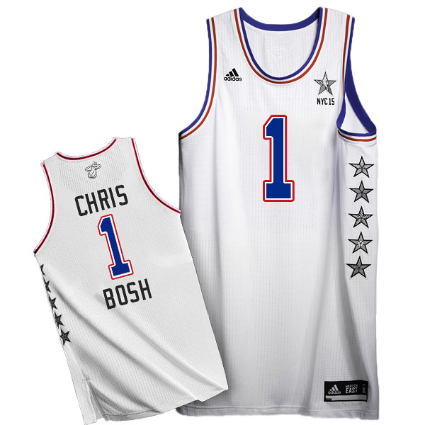 Chris Bosh 2015 NBA NYC All-Star Eastern Conference #1 White Jersey Chris Bosh 2015 NBA NYC All-Star Eastern Conference #1 White Jersey