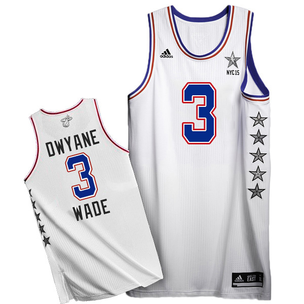 Dwyane Wade 2015 NBA NYC All-Star Eastern Conference #3 White Jersey Dwyane Wade 2015 NBA NYC All-Star Eastern Conference #3 White Jersey
