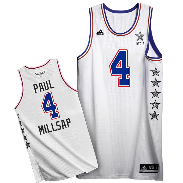 Paul Millsap 2015 NBA All-Star Eastern Conference #4 White Jersey Paul Millsap 2015 NBA All-Star Eastern Conference #4 White Jersey