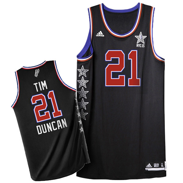 Tim Duncan 2015 NBA NYC All-Star Western Conference #21 Black Jersey
