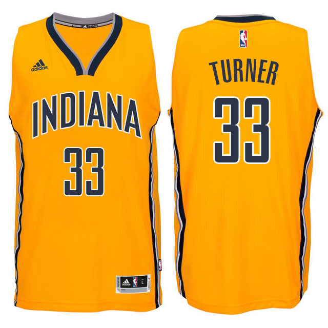 Myles Turner Indiana Pacers #33 2014-15 New Swingman Alternate Gold Jersey