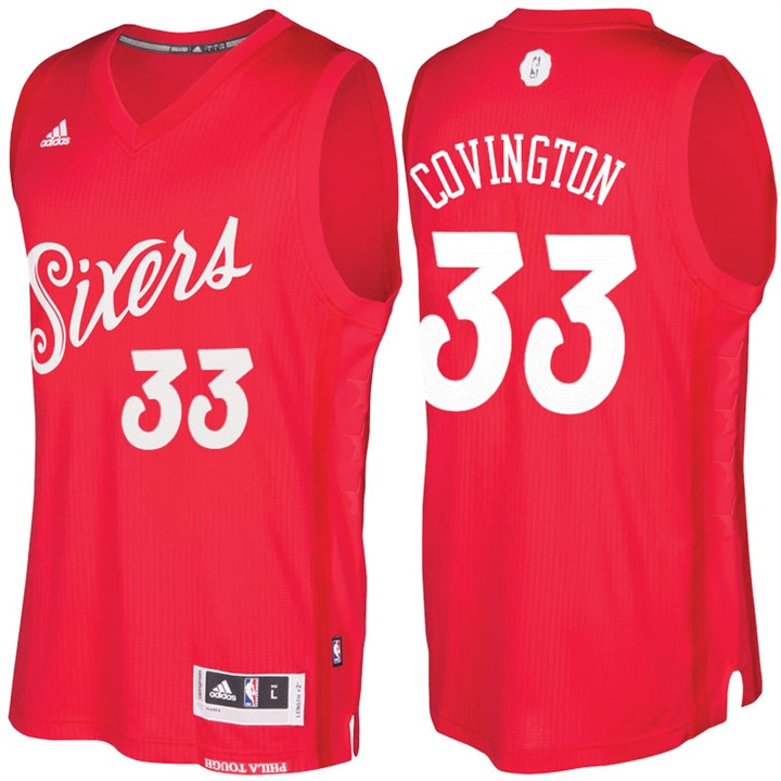 NBA Philadelphia 76ers #33 Robert Covington Red 2016-17 Christmas Day Jersey