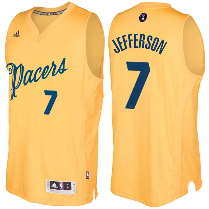 NBA Indiana Pacers #7 Al Jefferson Gold 2016-17 Christmas Day Jersey NBA Indiana Pacers #7 Al Jefferson Gold 2016-17 Christmas Day Jersey