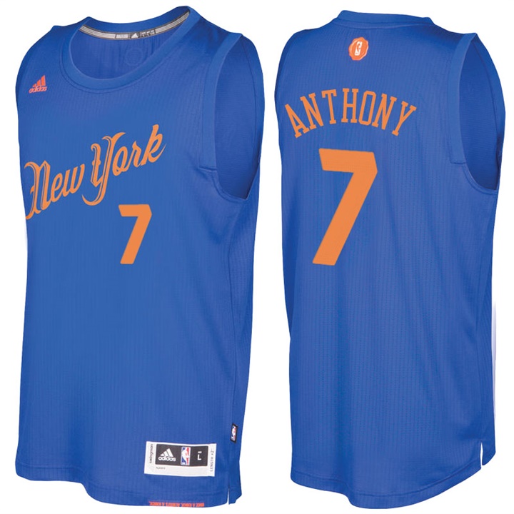 NBA New York Knicks #7 Carmelo Anthony Royal 2016-17 Christmas Day Jersey NBA New York Knicks #7 Carmelo Anthony Royal 2016-17 Christmas Day Jersey
