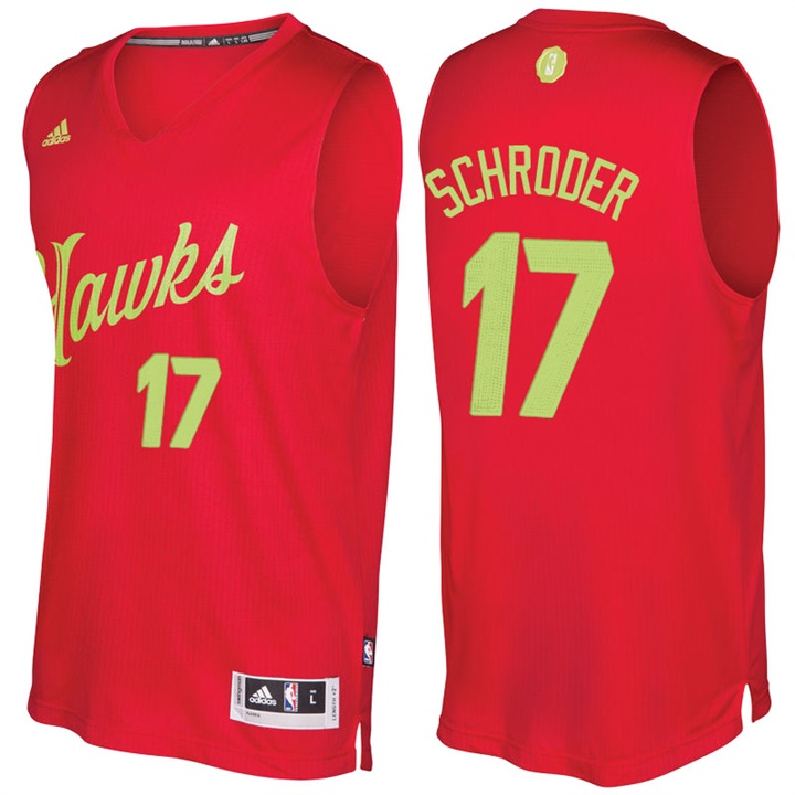 NBA Atlanta Hawks #17 Dennis Schroder Red 2016-17 Christmas Day Jersey