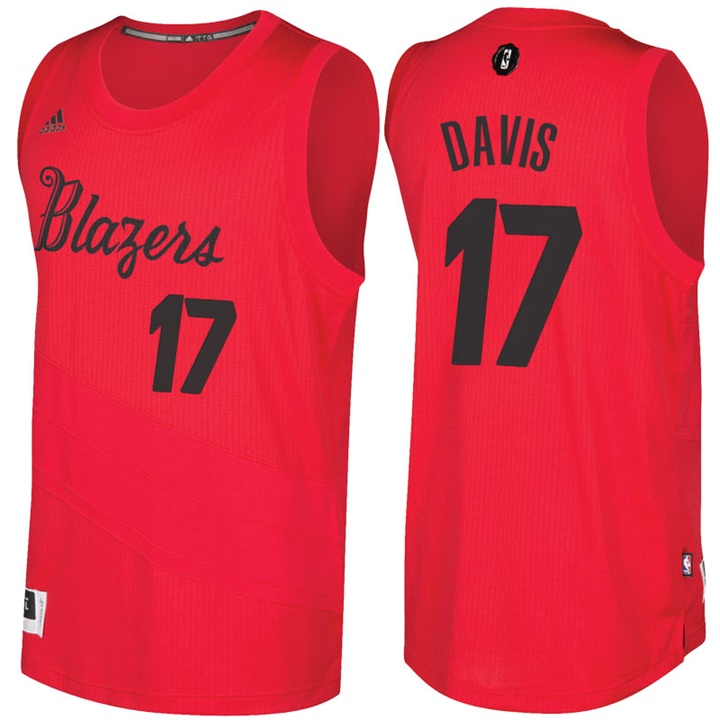 NBA Portland Trail Blazers #17 Ed Davis Red 2016-17 Christmas Day Jersey