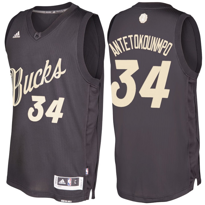 NBA Milwaukee Bucks #34 Giannis Antetokounmpo Black 2016-17 Christmas Day Jersey