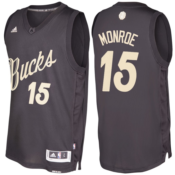 NBA Milwaukee Bucks #15 Greg Monroe Black 2016-17 Christmas Day Jersey