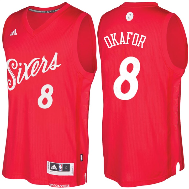 NBA Philadelphia 76ers #8 Jahlil Okafor Red 2016-17 Christmas Day Jersey NBA Philadelphia 76ers #8 Jahlil Okafor Red 2016-17 Christmas Day Jersey