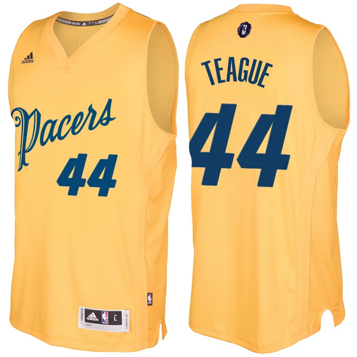 NBA Indiana Pacers #44 Jeff Teague Gold 2016-17 Christmas Day Jersey