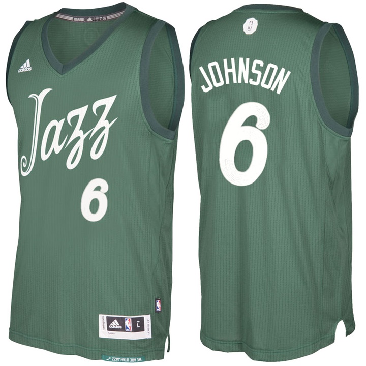 NBA Utah Jazz #6 Joe Johnson Green 2016-17 Christmas Day Jersey