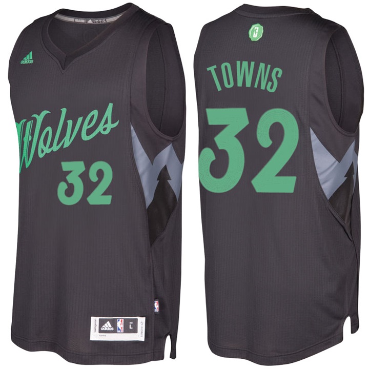 NBA Minnesota Timberwolves #32 Karl-Anthony Towns Black 2016-17 Christmas Day Jersey