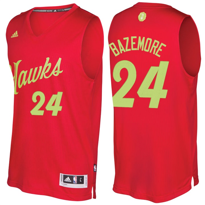 NBA Atlanta Hawks #24 Kent Bazemore Red 2016-17 Christmas Day Jersey