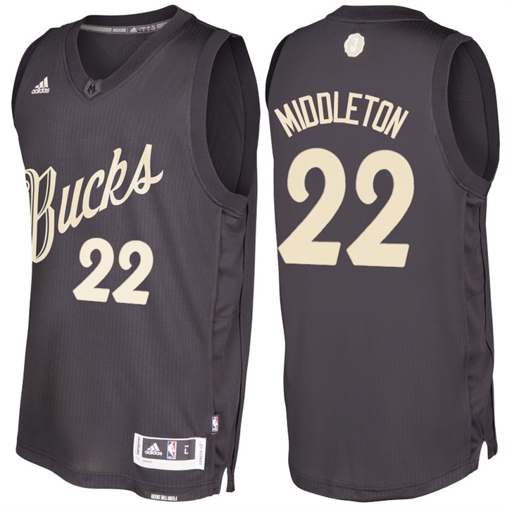 NBA Milwaukee Bucks #22 Khris Middleton Black 2016-17 Christmas Day Jersey NBA Milwaukee Bucks #22 Khris Middleton Black 2016-17 Christmas Day Jersey