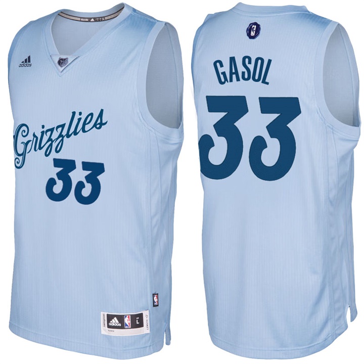 NBA Memphis Grizzlies #33 Marc Gasol Light Blue 2016-17 Christmas Day Jersey