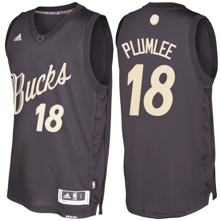 NBA Milwaukee Bucks #18 Miles Plumlee Black 2016-17 Christmas Day Jersey