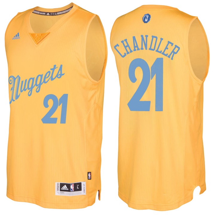 NBA Denver Nuggets #21 Wilson Chandler Gold 2016-17 Christmas Day Jersey