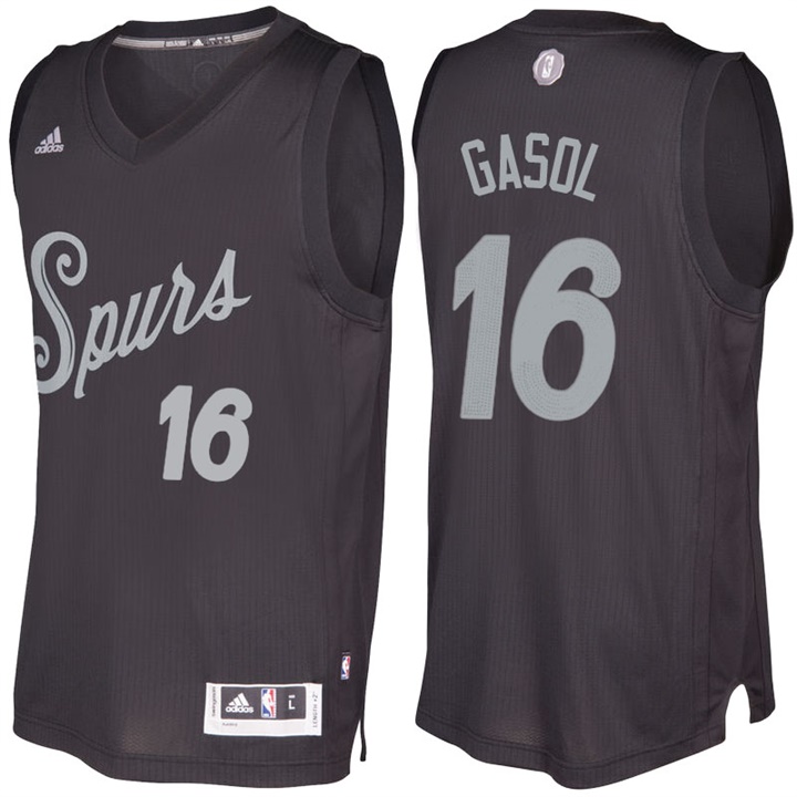 NBA San Antonio Spurs #16 Pau Gasol Black 2016-17 Christmas Day Jersey NBA San Antonio Spurs #16 Pau Gasol Black 2016-17 Christmas Day Jersey