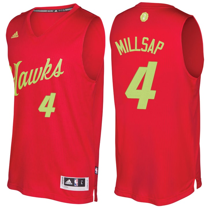 NBA Atlanta Hawks #4 Paul Millsap Red 2016-17 Christmas Day Jersey