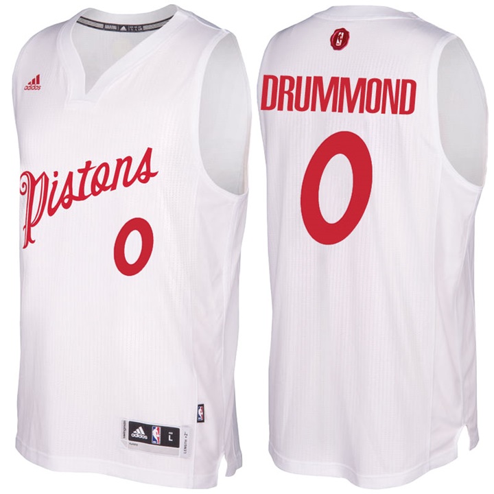 NBA Detroit Pistons #0 Andre Drummond White 2016-17 Christmas Day Jersey