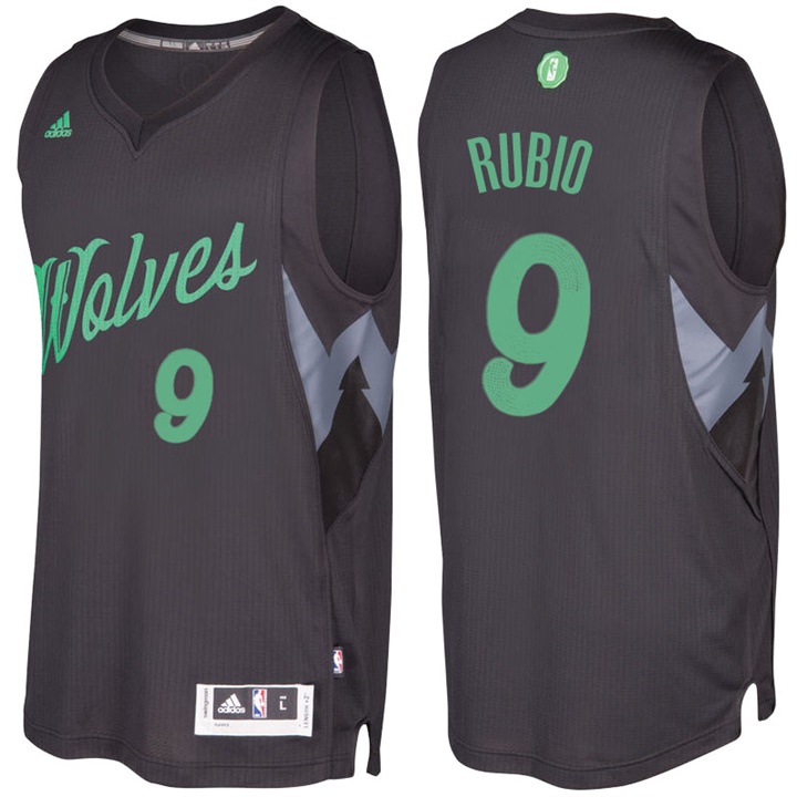 NBA Minnesota Timberwolves #9 Ricky Rubio Black 2016-17 Christmas Day Jersey