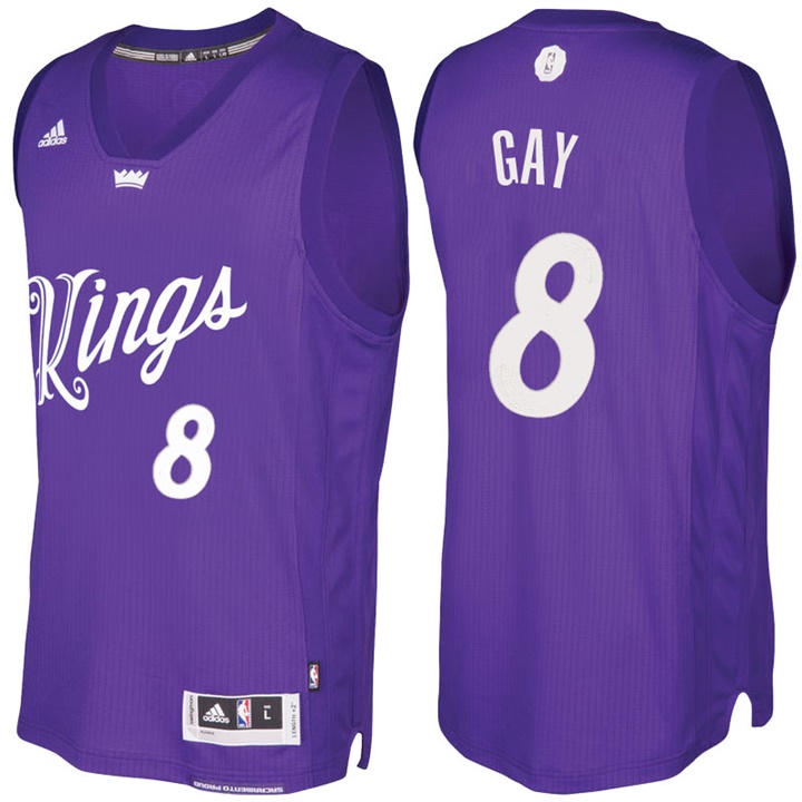 NBA Sacramento Kings #8 Rudy Gay Purple 2016-17 Christmas Day Jersey