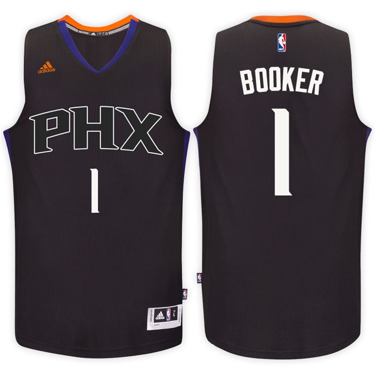 2016-17 Season Devin Booker Phoenix Suns #1 New Swingman Alternate Black Jersey 2016-17 Season Devin Booker Phoenix Suns #1 New Swingman Alternate Black Jersey