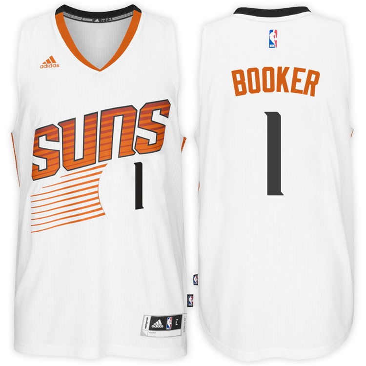 2016-17 Season Devin Booker Phoenix Suns #1 New Swingman Home White Jersey 2016-17 Season Devin Booker Phoenix Suns #1 New Swingman Home White Jersey