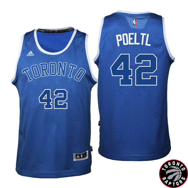 2016-17 Season Jakob Poeltl Toronto Raptors #42 Huskies New Alternate Blue Jersey