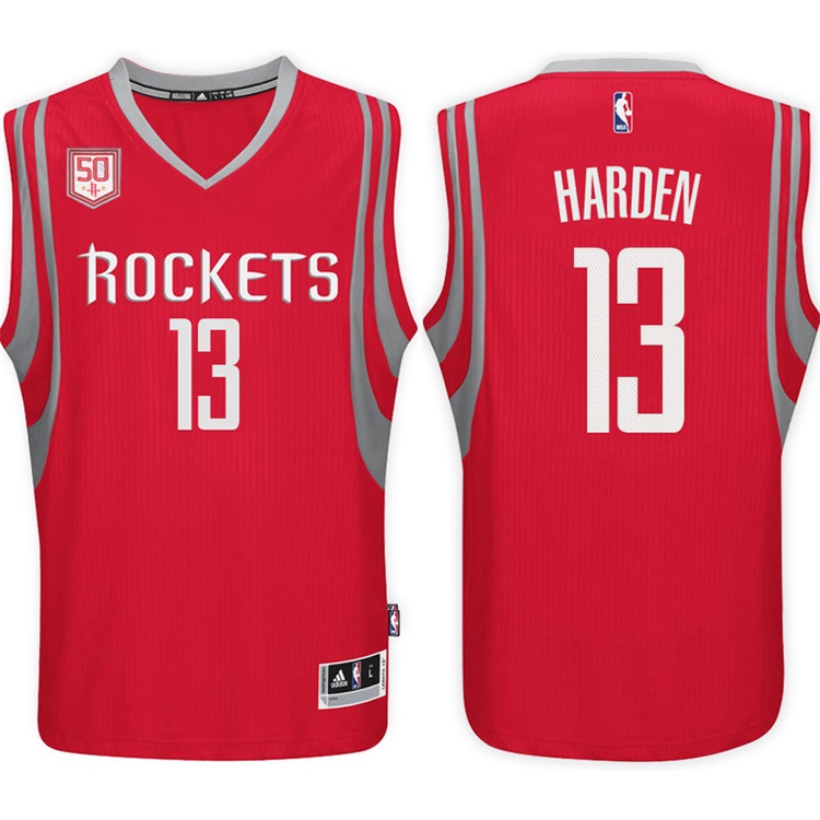 2016-17 Season James Harden Houston Rockets #13 50th Anniversary Patch Road Red Jersey 2016-17 Season James Harden Houston Rockets #13 50th Anniversary Patch Road Red Jersey