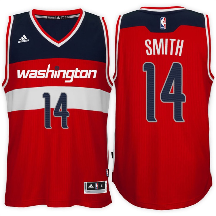 2016-17 Season Jason Smith Washington Wizards #14 New Swingman Road Red Jersey