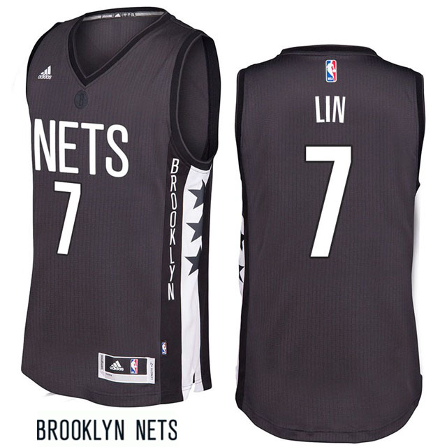 2016-17 Jeremy Lin Brooklyn Nets #7 Remix Alternate Gray New Swingman Jersey