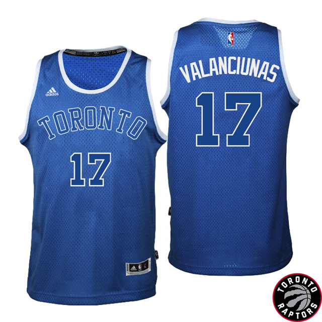2016-17 Season Jonas Valanciunasl Toronto Raptors #17 Huskies New Alternate Blue Jersey 2016-17 Season Jonas Valanciunasl Toronto Raptors #17 Huskies New Alternate Blue Jersey